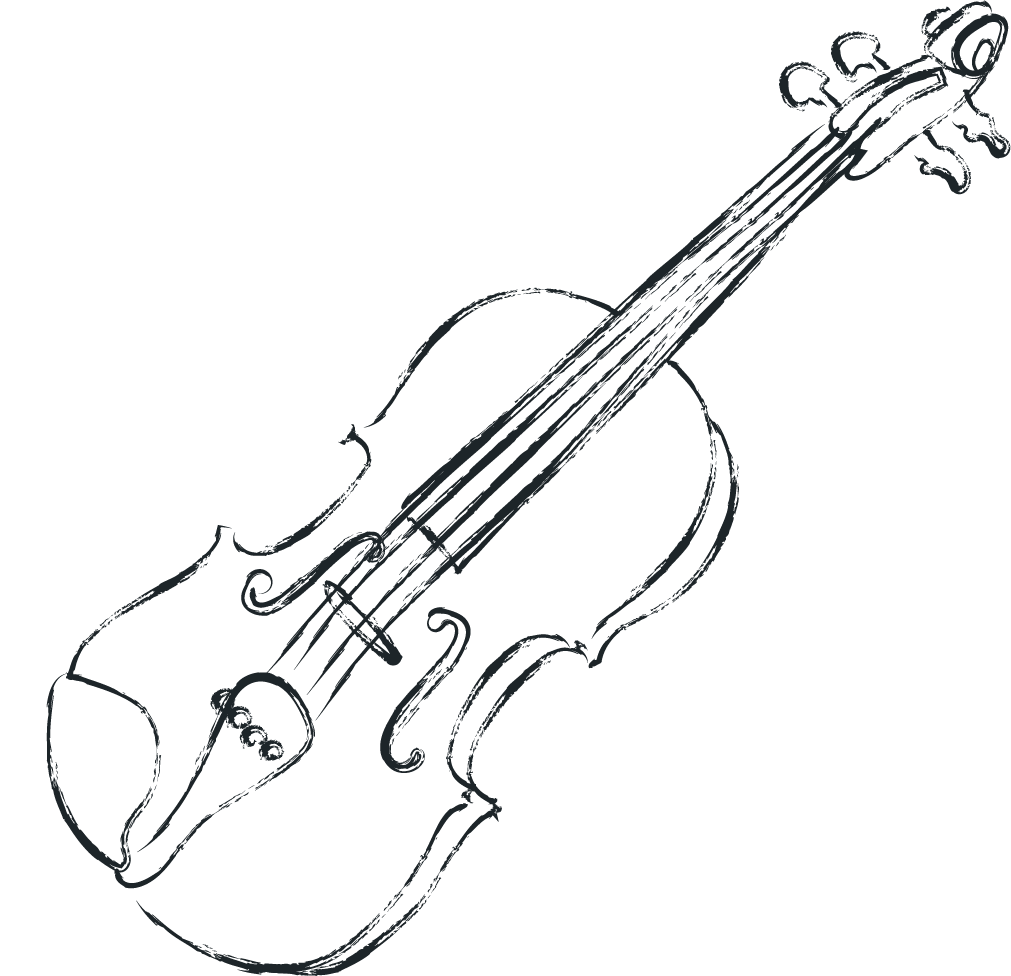 Fiddle Outline 2 dark chalk fiddle outline
